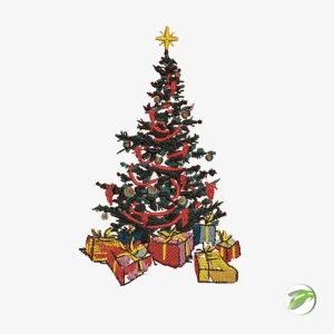 Vintage Christmas Tree Digital Embroidery Design