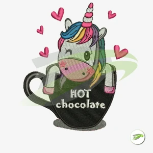 Unicorn Chocolate Cup Digital Embroidery Design