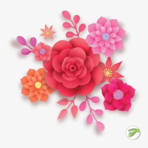 Paper Style Flowers Vector Design