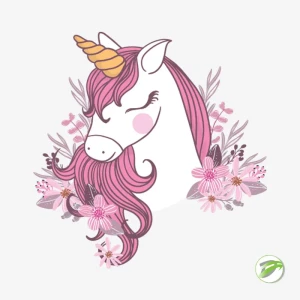 Floral Unicorn 2 Vector Design