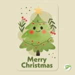 Christmas Tree Card Vector Design