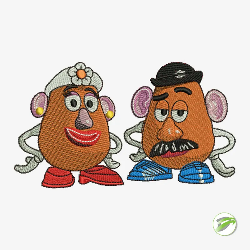 Mr & Mrs Potato Head Digital Embroidery Design
