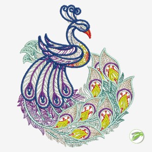 Decorative Peacock Digital Embroidery Design