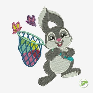Basket Bunny Digital Embroidery Design