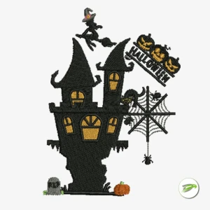 Halloween House Digital Embroidery Design