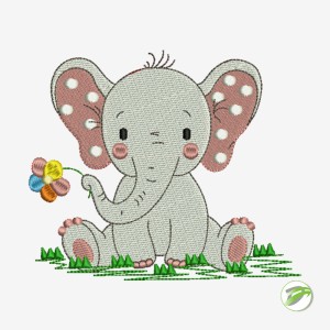 Cute Elephant Digital Embroidery Design