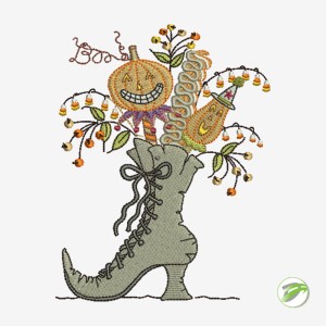 Halloween Shoe Digital Embroidery Design