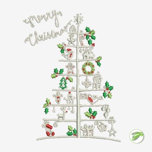 Christmas Crafted Tree Digital Embroidery Design