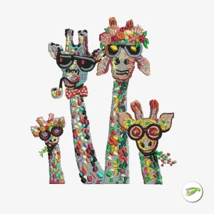 Cool Giraffes Digital Embroidery Design
