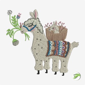 Mama Llama Digital Embroidery Design