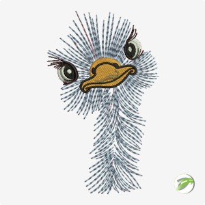 Male Ostrich Digital Embroidery Design