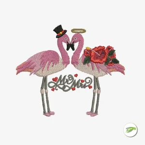 Mr & Mrs Flamingo Digital Embroidery Design