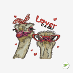 Ostrich Love Digital Embroidery Design