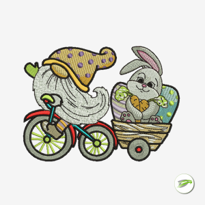 Easter Bunny Gnome Digital Embroidery Design