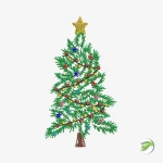 Lets Decorate Christmas Tree Digital Embroidery Design