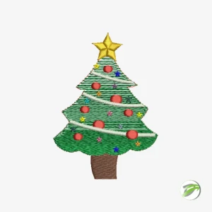 Hand Drawn Christmas Tree Digital Embroidery Design