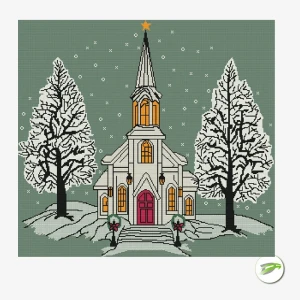 Winter Church Cross Stitch | Cross Stitch PDF Pattern