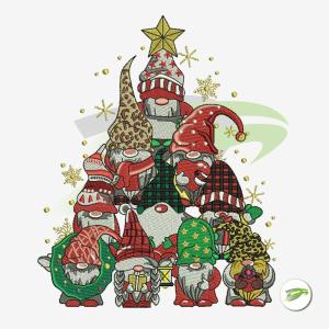 Gnome Tree Embroidery Design
