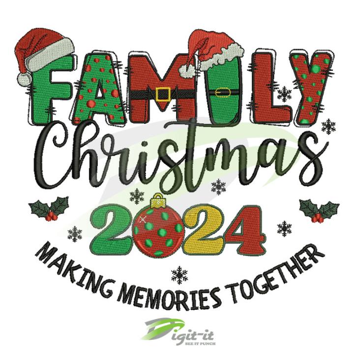 Family Christmas 2024 Embroidery Design