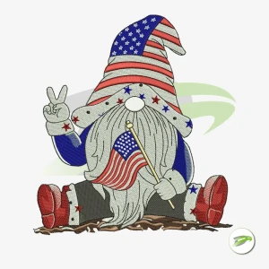 Independence Gnome Digital Embroidery Design